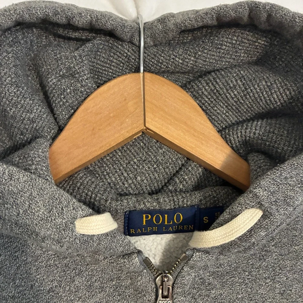 Polo Ralph Lauren Hoodie Jacket Men's Size S Full Zip Thermal Waffle Logo Preppy